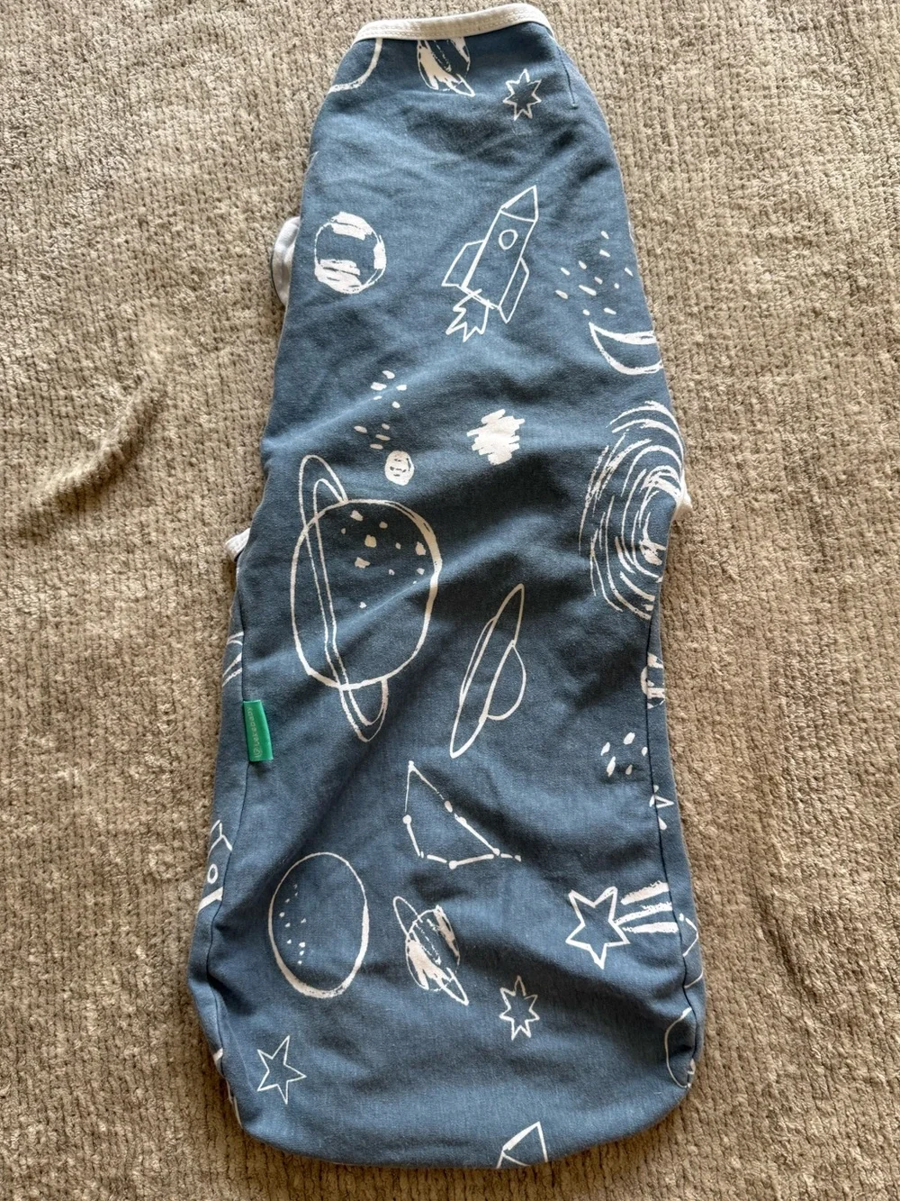 Lekebaby Space Print Swaddle‎ Sleep Sack Blue Planets Rockets Cotton Wrap